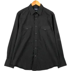 古着 ラングラー Wrangler ストライプ柄 長袖 ウエスタンシャツ メンズL相当/eaa605016