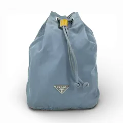 PRADA ブルー ナイロン 巾着 ミニポーチ