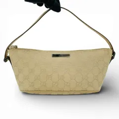 美品 GUCCI GGキャンバス ベージュ レディース アクセサリー ポーチ