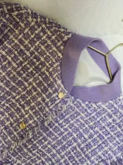 新品 ツイードジャケット ブルゾン フリーサイズ ライトパープル