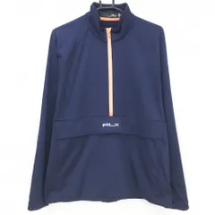 【美品】RLXラルフローレン ブルゾン ネイビー ハーフジップ ジップポケット  メンズ LG ゴルフウェア Ralph Lauren