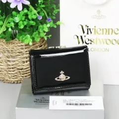 Vivienne Westwood ヴィヴィアン・ウエストウッド レディース カードウォレット 二つ折り財布 新作 光沢 ロゴ