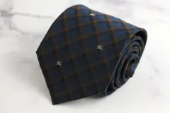バーバリーズ ブランドネクタイ ホースマーク チェック柄 格子柄 小紋柄 シルク PO メンズ ネイビー Burberrys 【中古】