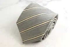 ポールスミス ブランドネクタイ ストライプ柄 シルク PO メンズ グレー Paul Smith 【中古】