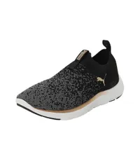 SOFTRIDE REMI スリップオン ニット ウィメンズ_30983401_255 [25年春夏カラー プーマ ブラック/プーマ ゴールド/クール ダーク グレー(01)] [25.5 cm]