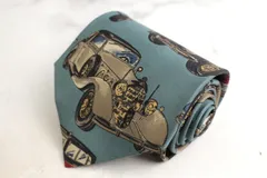 ダンヒル ブランドネクタイ 車 外車 総柄 シルク PO メンズ ブルー Dunhill 【中古】