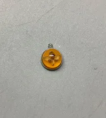 SN1080 琥珀風 アンバーフラワー フラワー 花 ペンダントトップ ネックレストップ アンティーク