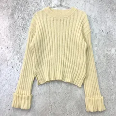 Aunt Marie's アントマリーズ ワイドリブ クルー ニット オフホワイト Fサイズ ◇〇