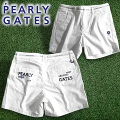 PEARLY GATES パーリーゲイツ ゴルフ 接触冷感 +PLUSCOOL 織り柄 ストレッチ ショートパンツ ゴルフウェア レディース 055-2232702 定価2.3万 ホワイト ▲026▼50619w19