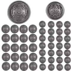 レトロ コート用ボタン ジャケット アンティーク ブレザー アクセサリー メタルボタン 20mm 15mm ルボナリエ (シルバー 60個)