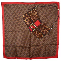 【FENDI】フェンディ バッグモチーフ ズッカ FXT036 ウール 茶 レディース スカーフ