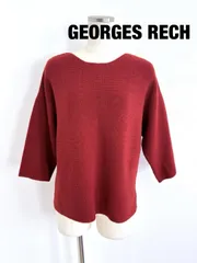 GEORGES RECH　ジョルジュレッシュ　ウールニット　Mサイズ　３８　レッド　毛100％　大人　可愛い　シンプル　送料込み　6462833