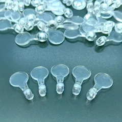 卸の店 樹脂パーツ カン付き 接続用プラスチック板 ／クリア ストラップ キーホルダー ピアス イヤリング DIY 大量 120個セット
