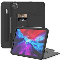 iPad Pro 11 ケース 2020 7つの角度に対応 オートスリープ/ウェイク カード収納 全面保護型 Pencilホルダー付 iPad Pro 11インチ 専用カバー (黒)