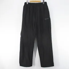 ケイパ Kaepa スポーツウェア ロング丈 ナイロン パンツ LL 黒系 ブラック ウエストゴム フリース裏地 ロゴ 刺繍 タグ付
