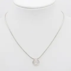Q862 Folli Follie フォリフォリ 925刻印 ペンダント ネックレス ダイヤモンド風 サークル デザイン シルバー