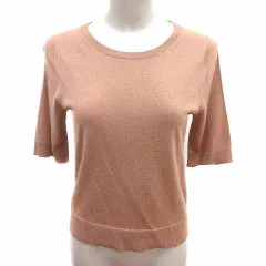 アナイ ANAYI ニット カットソー 五分袖 ウール 38 M ベージュ /YK