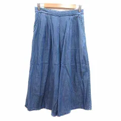 ナチュラルビューティーベーシック NATURAL BEAUTY BASIC ガウチョパンツ S 青 ブルー /YK