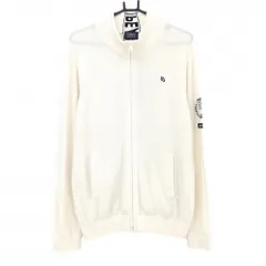 【美品】パーリーゲイツ ニットジャケット アイボリー×ダークネイビー カシミヤ100％ メンズ 6(XL) ゴルフウェア PEARLY GATES