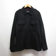 トミーヒルフィガー TOMMY HILFIGER ウール混 ミリタリー シャツ ジャケット M チャコール ヴィンテージ 正規品