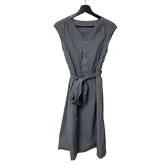 B085 ROPE' PICNIC（ロペピクニック）ストライプワンピース 38（Mサイズ相当）GDE-19460-A Vネック ウエストリボン