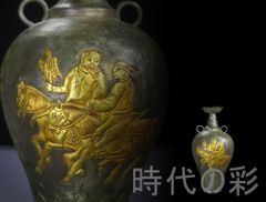 圧巻の名品！ 高岡銅器 古銅象耳花鳥饕餮文特大壺 全高60cm 重量20.6kg