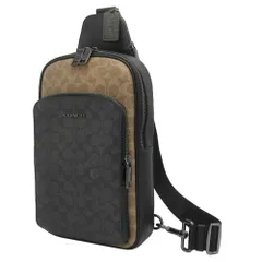 【新品】コーチ CZ394 QBXAH (ベージュ系マルチ×ブラック) バッグ ショルダーバッグ COACH ETHAN シグネチャー パック イン ブロックド ボディバッグ アウトレット メンズ