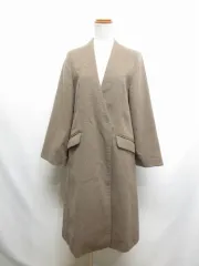 センスオブプレイス バイ アーバンリサーチ Sense of Place by Urban Research ウール混 ノーカラー コート S 薄茶 ブラウン 裏地付き