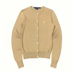 (S) ポロ ラルフローレン レディース コットン ニット カーディガン ベージュ