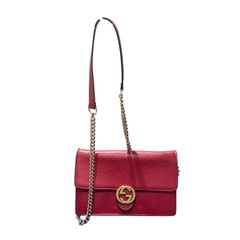 Gucci グッチ チェリー レザー チェーンウォレット ショルダーバッグ 