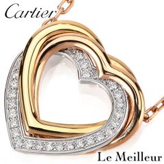 カルティエ Cartier トリニティ ハート ネックレス ダイヤモンド ピンクゴールド K18PG 中古 プレラブド 返品OK