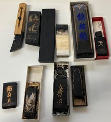 文房具　民国時代製 墨10点セット 古墨 書道具 時代物　アンティーク 文房具 書道 民国時代製 墨10点セット 古墨 書道具 コレクション用