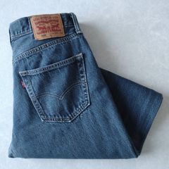 リーバイス505レギュラーフィットブラックデニムフェード古着W32L32