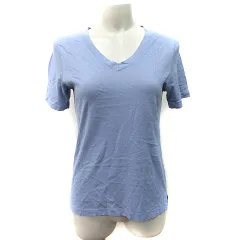 ナノユニバース nano universe Tシャツ カットソー Vネック 半袖 36 S ブルーグレー /YI