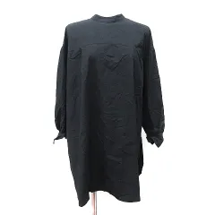 レイビームス Ray Beams ワンピース ひざ丈 長袖 黒 ブラック /YI