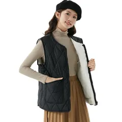 ダウンベスト レディース [ｉｎｏｔｅｎｋａ] ボアベスト ベスト ボア 裏起毛 インナーベスト 防寒ベスト 中綿ベスト Vネック 大きいサイズ アウトドア 中綿入り 無地 防寒 防風 作業着 暖かい 春秋冬