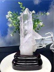 約：1050g 250mm AAA級☆天然レインボーフローライト(蛍石) 六角柱