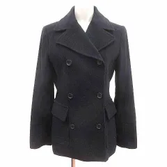 ヴィアローマ via roma チェスターコート ダブル 総裏地 アンゴラ 40 L 黒 ブラック /YK