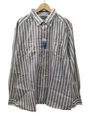 エディーバウアー Eddie Bauer マルチストライプ L/S レギュラーカラー シャツ ビックサイズ メンズ import：XL 