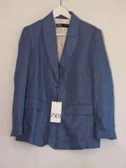 【217128】ZARA ザラ  デニムジャケット　ラメ入り  XS ブルー系