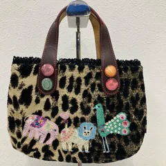 9669　Think Bee!　シンクビー！　ハンドバッグ　小さめ　ミニ　レディース　レオパード　ヒョウ柄　アニマル柄　ゴブラン織り　刺繍　ビーズ　スパンコール　動物　象　ライオン　孔雀