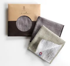 【新着商品】Eセット2枚組(ブラウン&ベージュ) プレゼント プチギフト 内祝い 返礼品 お祝い 退職 ガーゼ 綿100% タオルハンカチ ギフト メンズ ハンカチ 今治タオル 25cm×25cm 無地 今治いろは トップファクトリー今治