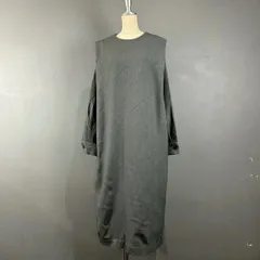 SHIPS any シップスエニィ ショルダータック 長袖 ワンピース 無地 グレー 灰 フリーサイズ 724-55-0056