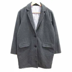ノーブランド チェスターコート 中綿 総裏地 M チャコールグレー /YK ●RY