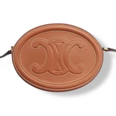 CELINE セリーヌ オーバルパース キュイル トリオンフ ショルダーバッグ ブラウン レザー クロスボディ ミニバッグ 4673