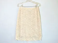 【216529】UNITED ARROWS ユナイテッドアローズ  クリーニング済　レーススカート　タイト  36 ホワイト