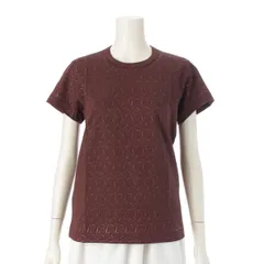 コムデギャルソン AD1999 00SS コットン アーカイブ 花 総柄 スクリーンプリント 半袖Ｔシャツ トップス GT100220 ブラウン ボルドー系 ‐【中古】