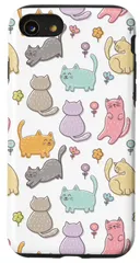 iPhone SE (2020) / スマホケース 7 / 猫好きのための面白い猫かわいいパターンデザイン 8 用