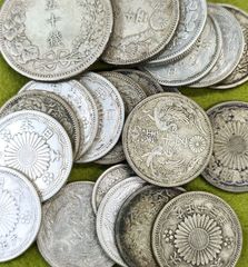 美品】古銭 近代銀貨 旭日50銭銀貨 他 全23枚 - メルカリ