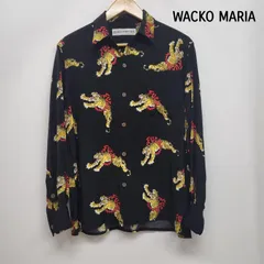 ワコマリア the guilty parties 半袖シャツ レーヨン ブラック 虎 総柄 メンズ XS ISItems【USED】【古着】【中古】50153319